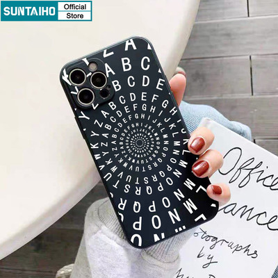 Ốp Điện Thoại Suntaiho Bảng Chữ Cái Tối Giản Spira Silicone Mềm Cao Cấp Chống Sốc Cho iPhone 11 12 13 14 15 16 Pro Max IP 7 8 Plus Iphon X XS XR Xs max