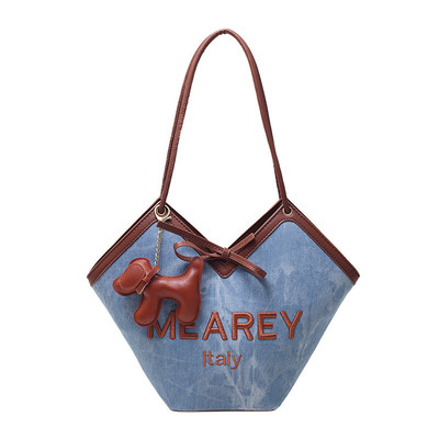 Túi Tote Dung Tích Lớn Túi Đeo Một Vai Vải Denim Dễ Phối Thời Trang Nữ Đi Làm Nổi Tiếng Trên Mạng BEE GEE
