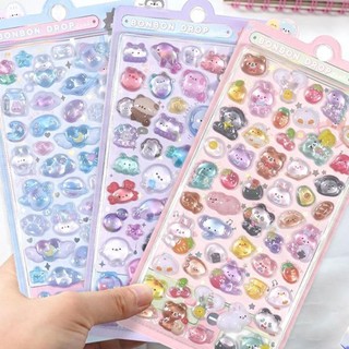 Phim hoạt hình 3D nổi vui nhộn Nhãn dán trang trí móng tay cho bé gái