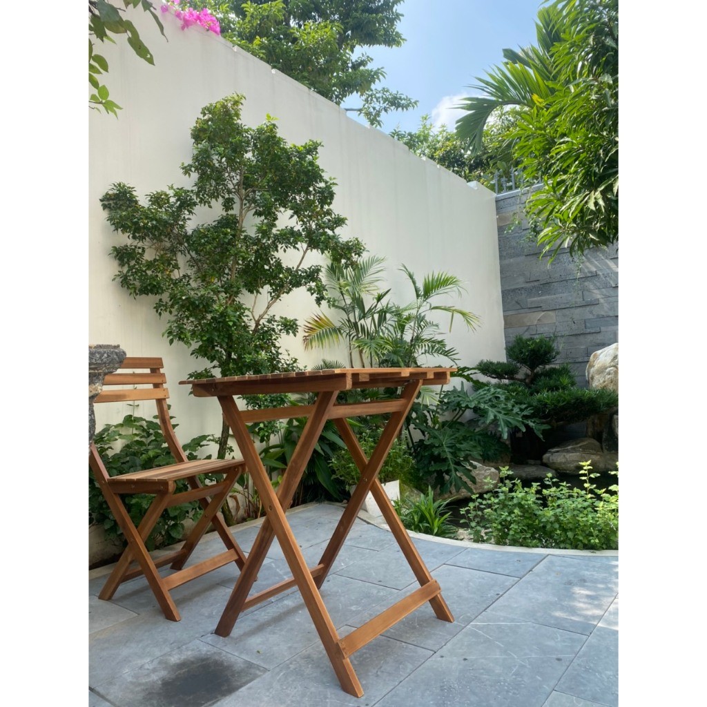 Bàn ghế bistro, Nội thất sân vườn, Bàn ghế gỗ, Bistro ngoài trời