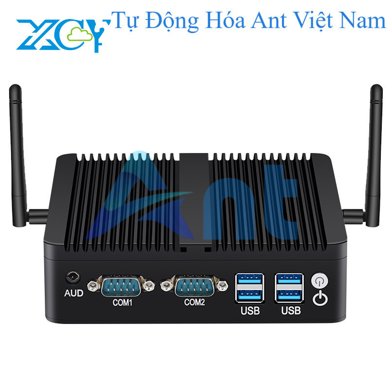 XCY Mini PC Intel Celeron j4125 j6412 2X Gigabit Ethernet 2X Com RS232 RS485 6x USB hỗ trợ wifi 4G L
