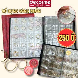 Sổ Đựng Vàng Nhẫn 250 Ô Cao Cấp Bìa Da PU Chống Thấm, Chống Bụi – Album Lưu Trữ Vàng, Trang Sức, Tiết Kiệm