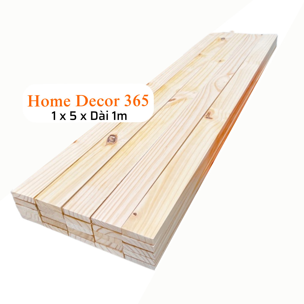 Thanh Nan Gỗ Thông Bào Sẵn Giá Rẻ Dày 1cm x 5cm x Dài 1m, Gỗ Thông Xẻ Thanh Làm Nẹp Chỉ Decor, Diy