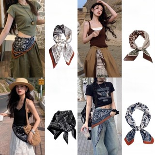 Khăn Quàng Cổ Vuông Nữ Phong Cách Hàn Quốc, Chất Lụa Cao Cấp