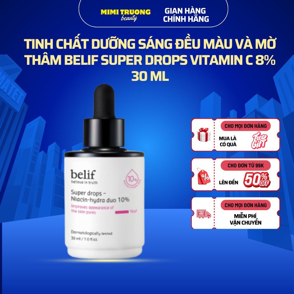 CTY| Tinh chất dưỡng sáng đều màu và mờ thâm belif Super Drops Vitamin C 8% 30 ml  mimitruongbeauty8