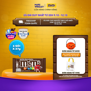 Combo 6 gói Kẹo Socola Sữa M&M'S 37g - Thức Ăn Vặt Socola - Snack