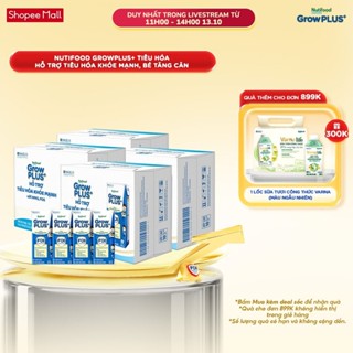 Combo 4 Thùng 24 hộp Sữa bột pha sẵn Nutifood Sweden GrowPLUS+ Tiêu Hóa (Xanh Nhạt) 2+ - Tiêu hóa khỏe, tăng cân 180ml