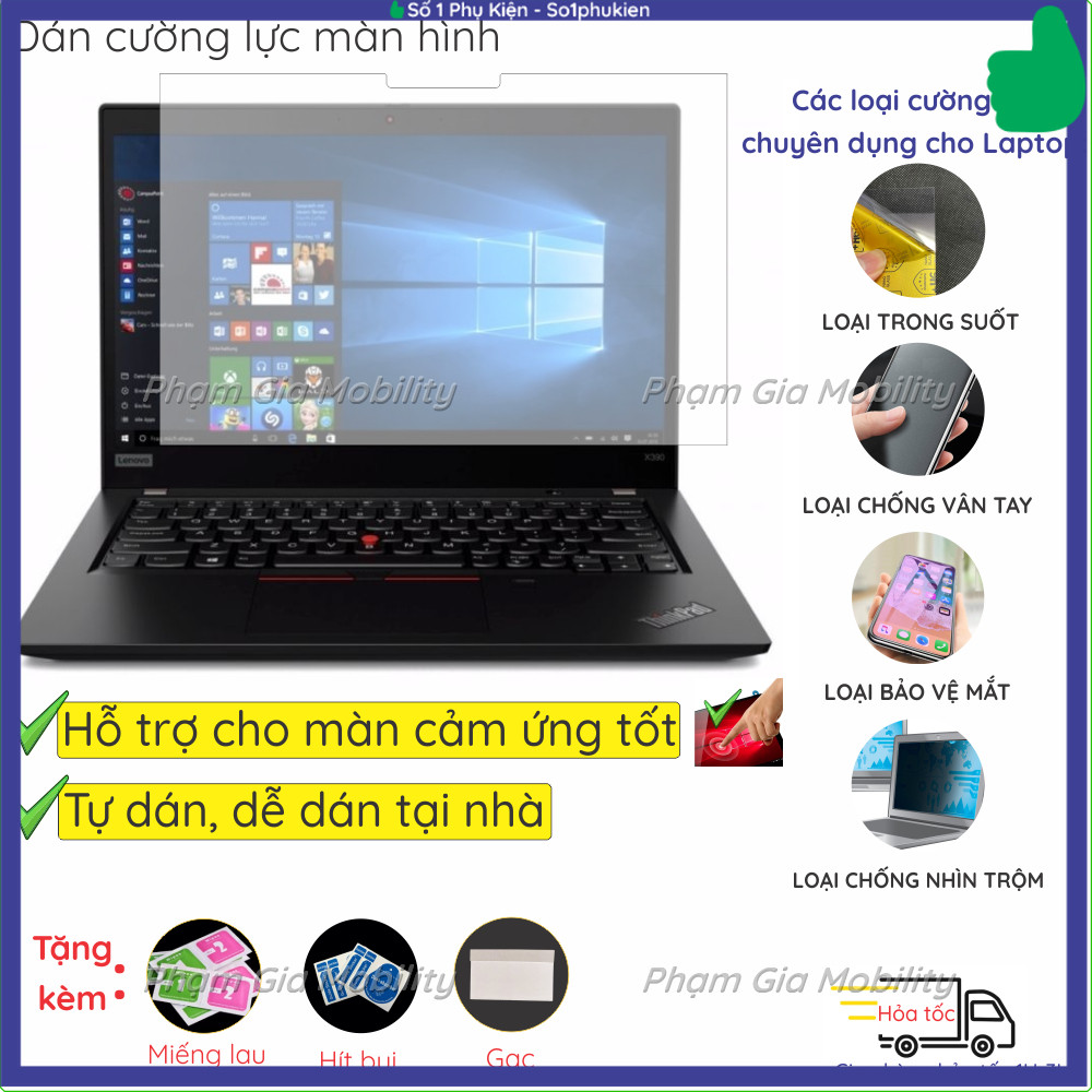 Dán màn hình cường lực laptop Thinkpad X13 X12 Yoga gen 1 2 3 4 Detachable, X270 X390 X13S, L380 L39