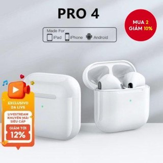 Tai nghe Pro 4 Tai nghe không dây Tai nghe Mini thể thao Bass HIFI Âm thanh nổi Tai nghe giảm tiếng ồn chơi game