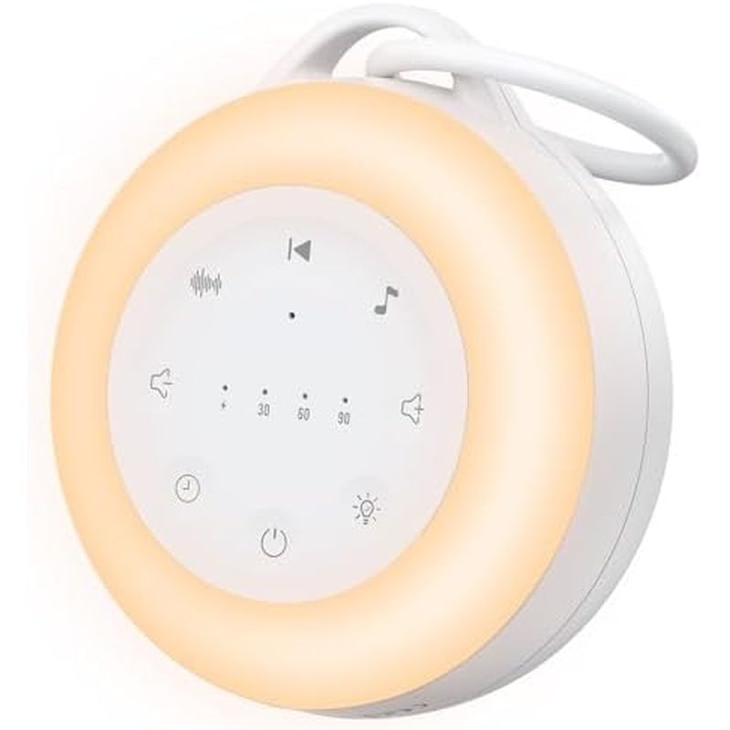 Máy Ồn Trắng Di Động Cho Bé & Người lớn, 24 âm thanh êm dịu Máy âm thanh ngủ có đèn ngủ, hẹn giờ & C