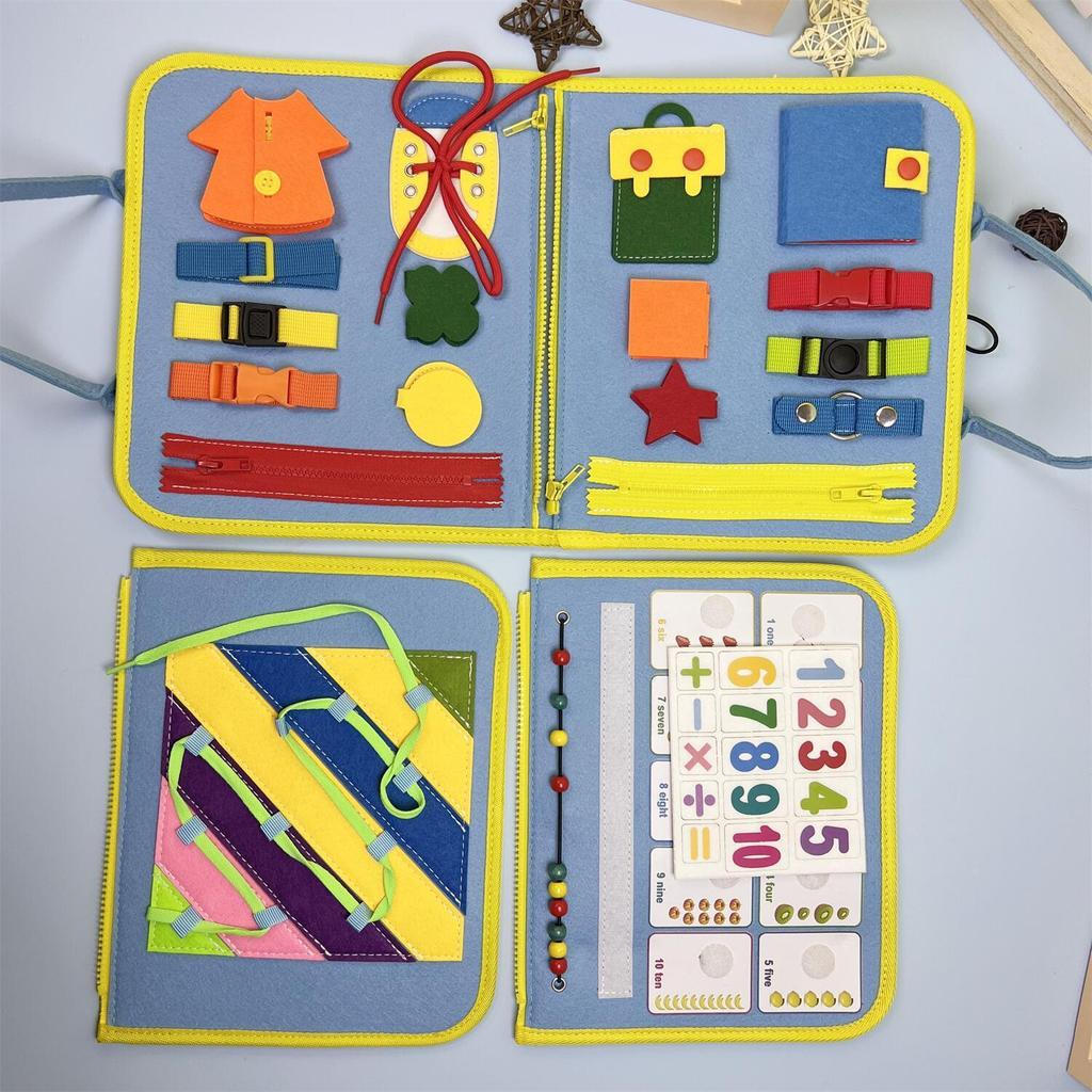 TQ~Montessori Busy Board Montessori Early Education Toy Felt Busy Board Baby Enlightenment Education