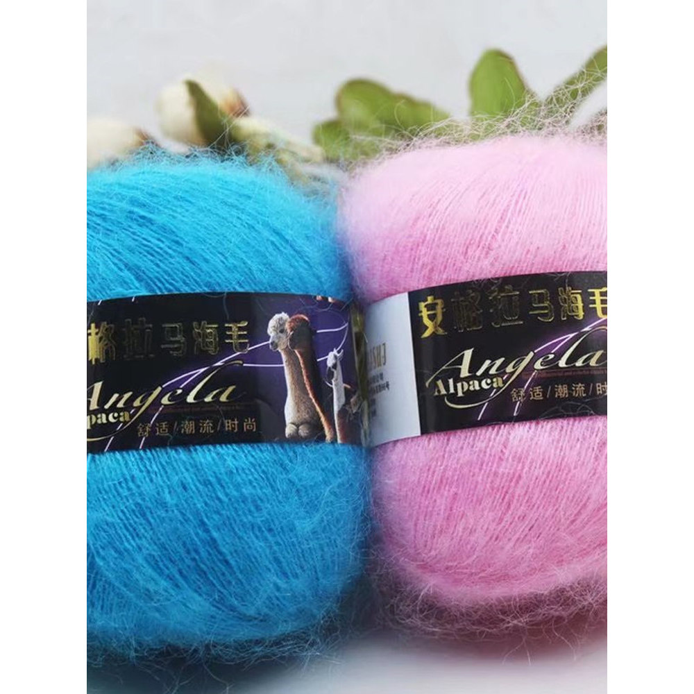 Lụa Mohair Angola Mohair Len Sợi Mỹ Len Móc Khăn Choàng Khăn Sợi Khăn Len Mỹ Sợi Len