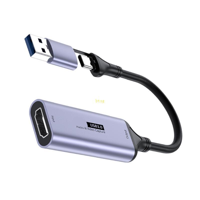 Btsg USB + Type C sang HDTV Video Capture Card Video Converters Capture Adapter Card Video Grabbers 