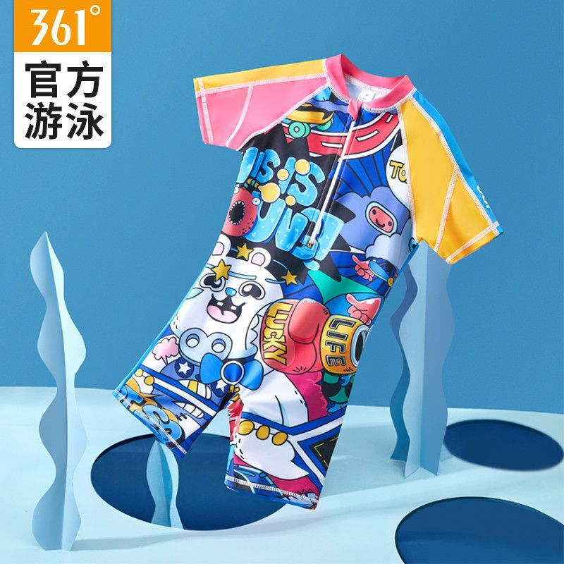 TQ~361Children's swimsuit with sun protection for boys, one-piece, for toddlers, young kids, and old