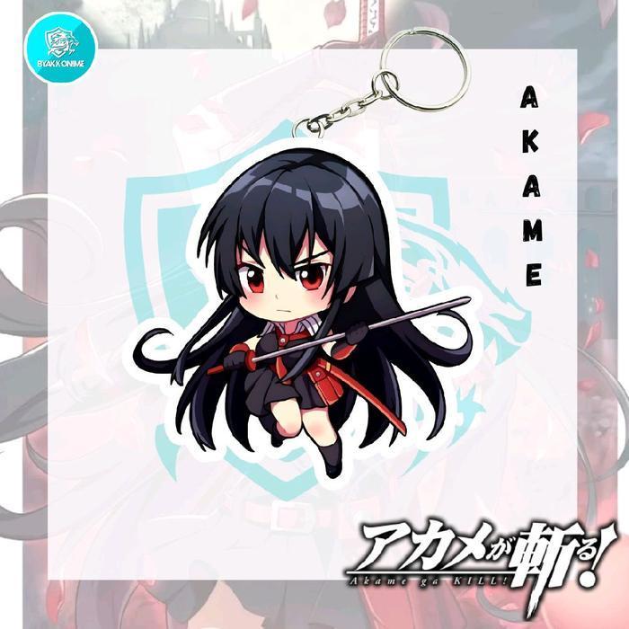 Keychain Acrylic Anime Akame Ga Kill - Akame, Esdeath Ganci Anime Akrilik - Akame