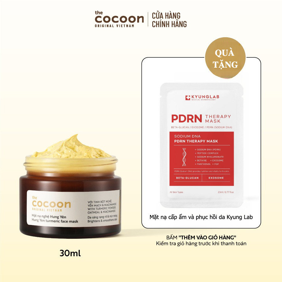 [FS] Mặt nạ nghệ Hưng Yên 30ml Tặng Tinh chất nghệ Hưng Yên c22 5ml Cocoon