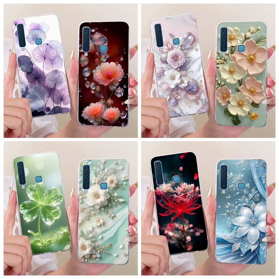 Dành Cho Samsung Galaxy Galaxy A7 A9 2018 A9s Vỏ SM-A750F SM-A920F Hoa Bướm Mềm Silicon Trong Suốt C