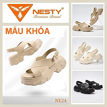 [MẪU CÀI] DÉP SANDAL ĐẾ CAO QUAI CHÉO CAO CẤP THƯƠNG HIỆU NESTY MÃ NE24