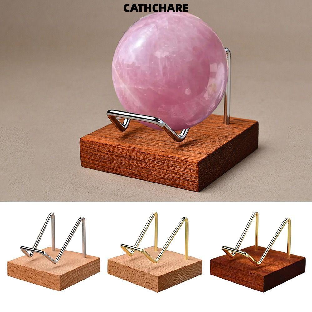 CATCHARE294 Giá đỡ bóng pha lê, Đá mã não bằng gỗ Đế bóng pha lê, Đạo cụ chụp ảnh sáng tạo Thủ công 