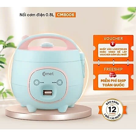 Nồi cơm điện mini 0,8L nắp gài COMET - CM8006