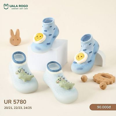 Giày bún tập đi cho bé Ualarogo đế Cao su mềm dẻo chống trượt an toàn bảo vệ ngón thoáng khí 5780