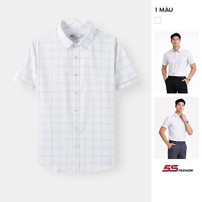  Áo Sơ Mi Cộc Tay 5S FASHION Kẻ Ô Phom Slimfit Lịch Lãm M0ASC26052