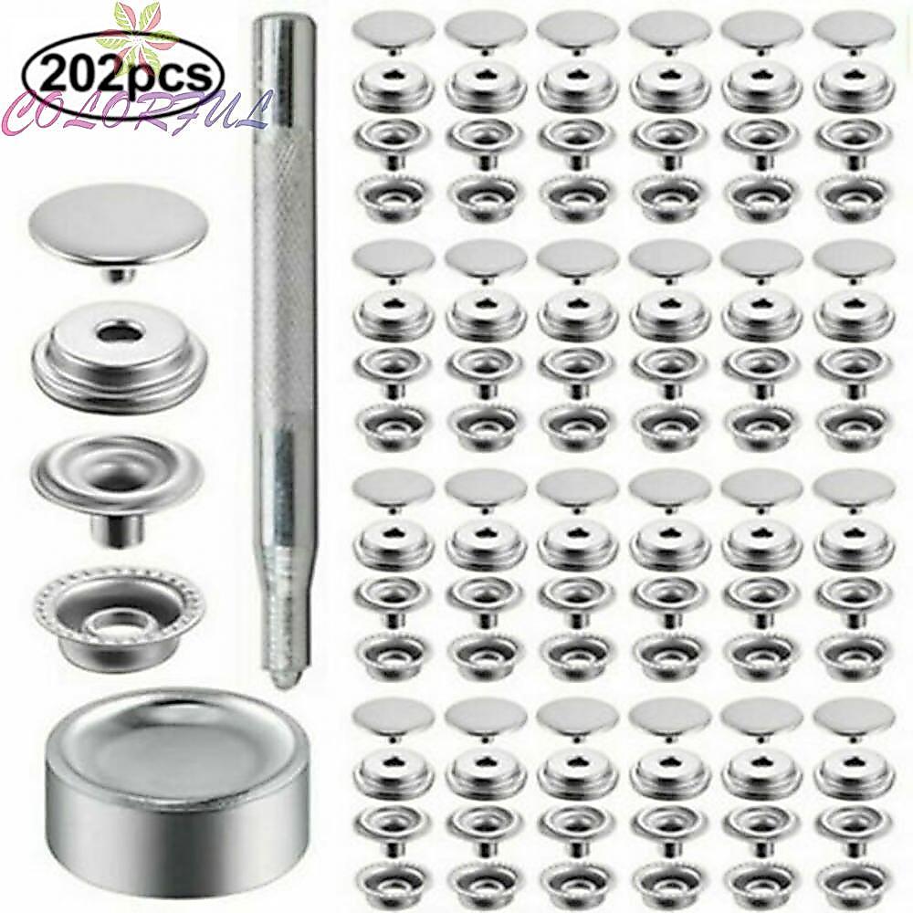 Snap Button Kit 50 Buttons Bolts Kit Push Button Sockets Snap Fastener