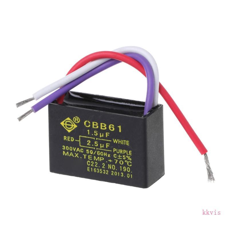 Tụ điện quạt trần KS CBB61 1 5uF + 2 5uF 3 dây Tụ điện quạt trần Phụ kiện