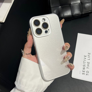 Ốp lưng silicon màu trơn sang trọng kèm kính ống kính Vỏ điện thoại di động phù hợp cho iPhone17 16 15 14 13 12 11 ProMax bảo vệ camera chống sốc chống rơi mặt sau cứng