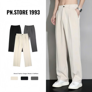  Quần Tây Nam Ống Suông Cạp Chun Sau Quần Âu Nam Hách Dáng Vải Cotton Hàn Co Dãn Nhẹ Thoáng Khí 