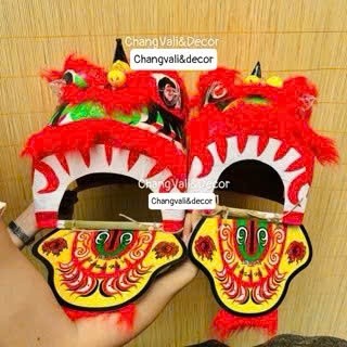 Đầu lân vẽ loại đẹp Decor vui trung thu  có đèn nhấp nháy pktrangtrikhahandecor
