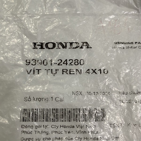 Vít ren kích thước 4x10 dùng nhiều xe máy honda (9390124280)