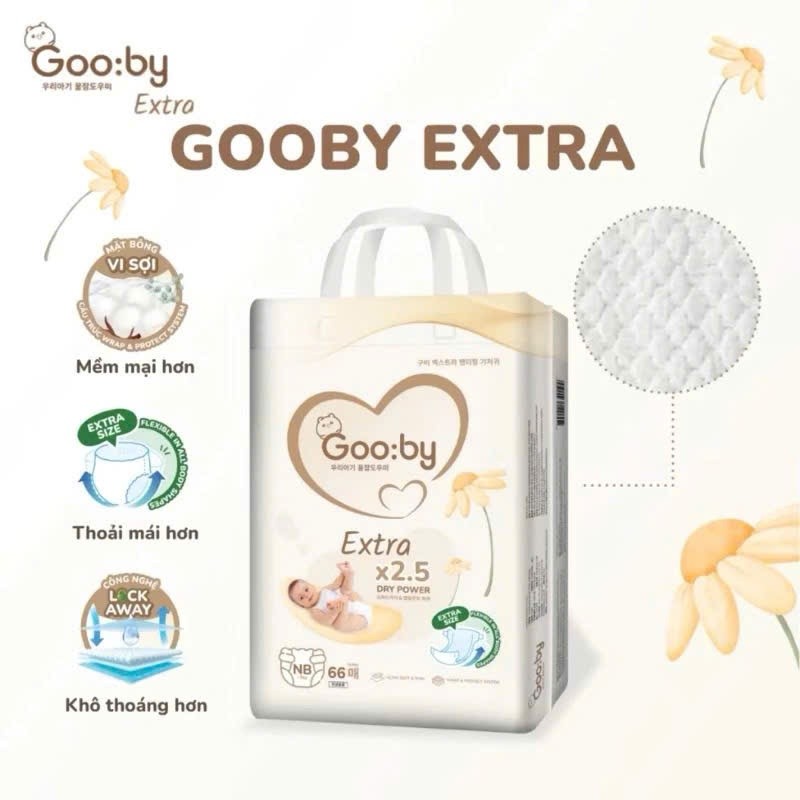 Tã/bỉm quần dán GOOBY EXTRA ngày chống tràn hiệu quả đủ size M46/L56/XL52/XXL48 cho bé