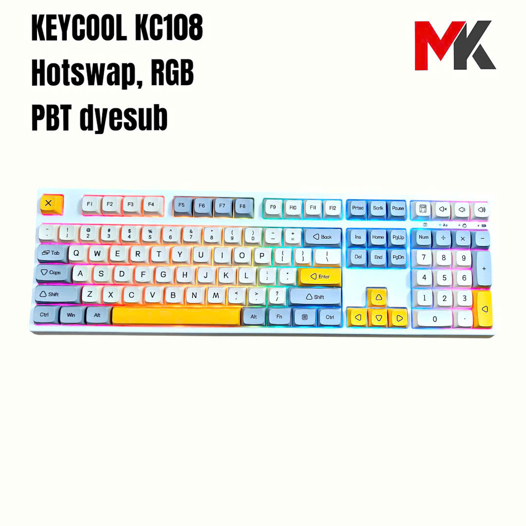 Bàn Phím Cơ Keycool KC108 - Fullsize 108 Phím, Hotswap 5 Pin, LED RGB, Huano Red, Keycap XDA | MKSho