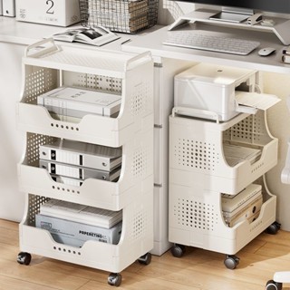 Giá Kệ Đựng Sách Vở & Tài Liệu Văn Phòng Bằng Nhựa Đa Năng, Có Bánh Xe, Tự Lắp Ráp TUN052