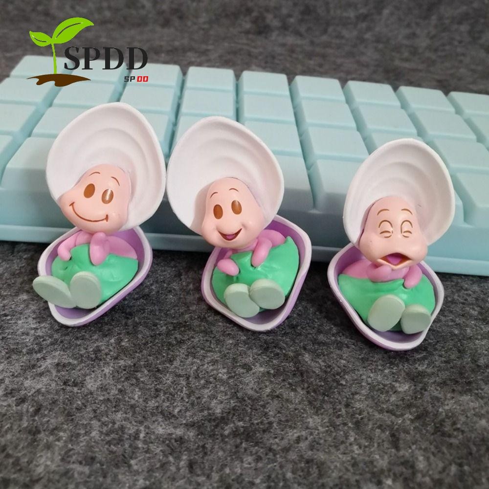 SPDD Young Oyster Mặt dây chuyền, Happy PVC Baby Oysters Móc khóa, Thời trang vui nhộn 3 biểu hiện n