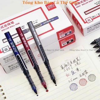  Hộp 12 bút kim mực deli viết chữ đẹp không tắc mực không nhòe chữ có 3 màu mực đen xanh  đỏ - bancathegioi8386 