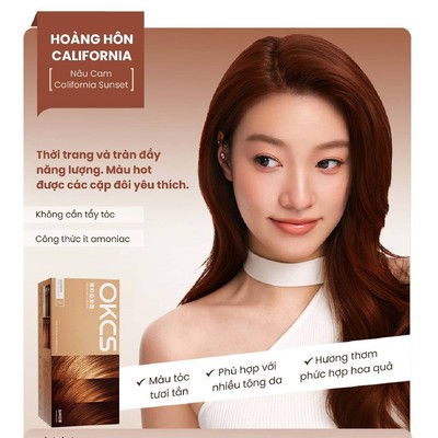 Kem Nhuộm Tóc OKCS màu Hoàng Hôn California chuẩn Salon không cần tẩy an toàn cho tóc