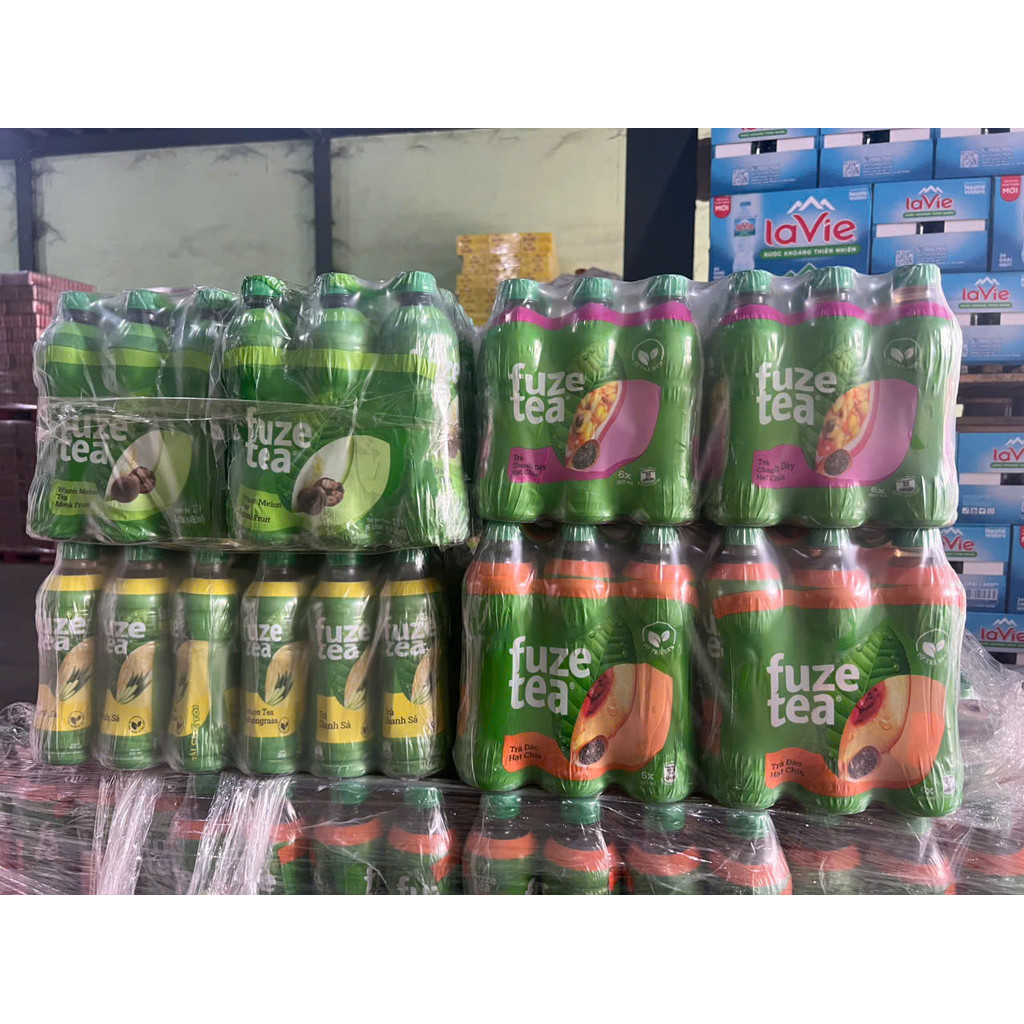 Lốc 24 Chai 350ml Trà Chanh Dây ,Đào Và Hạt Chia ,Chanh sả , Bí đao  Fuze Tea Sale Sale
