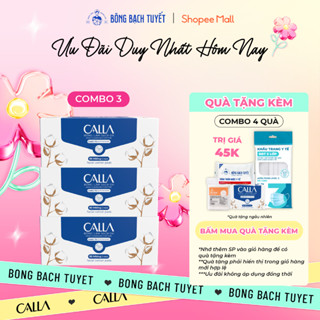 Combo 3 Bông tẩy trang Bông Bạch Tuyết Calla Xỏ Ngón Dạng Túi, làm sạch da 80 miếng/hộp