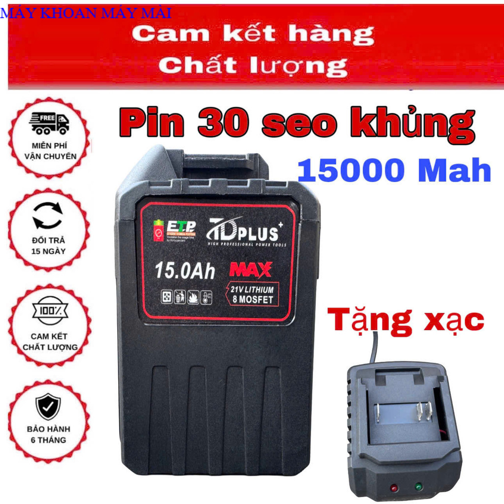 Pin 30 Cell Makita 21v Chân Pin Phổ Thông M21 Có Đèn Báo Pin Dòng Xả Cao MAYKHOANMAYMAI