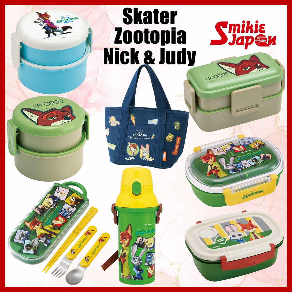 Skater Zootopia Nick & Judy Series Antibacterial Lunch Box/ Water Bottle/ Lunch Bag/ Chopsticks Set