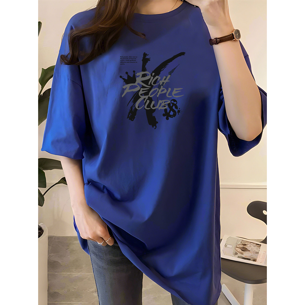 2G7324 Áo Nữ Quần Áo Áo Áo Áo Thun Plus Size Áo Thun Nữ Sinh Viên Celeb