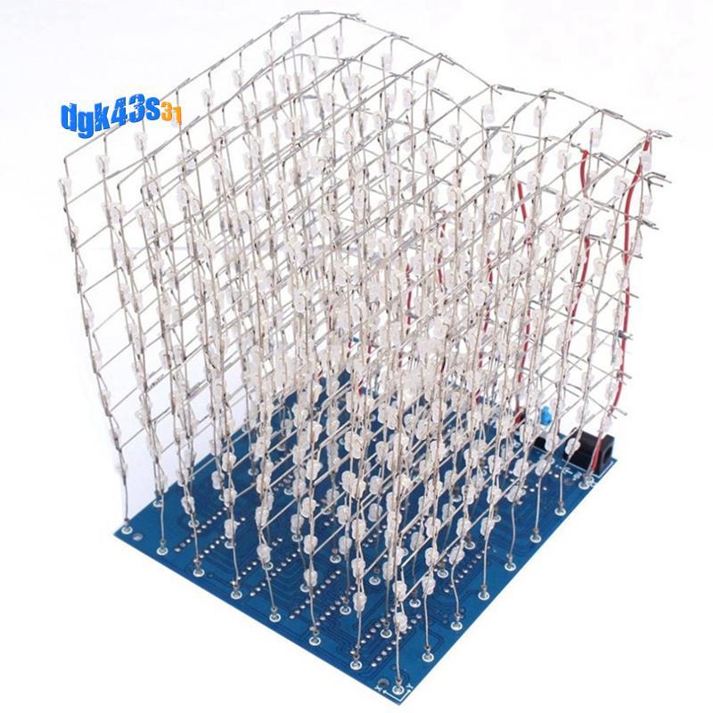 3D8 8x8x8 3D Led Cube Light DIY Kit Squared DIY Kit Cube Hàn Kit 3D8 8x8x8 3D Led Cube 3D8 8x8x8 3D 