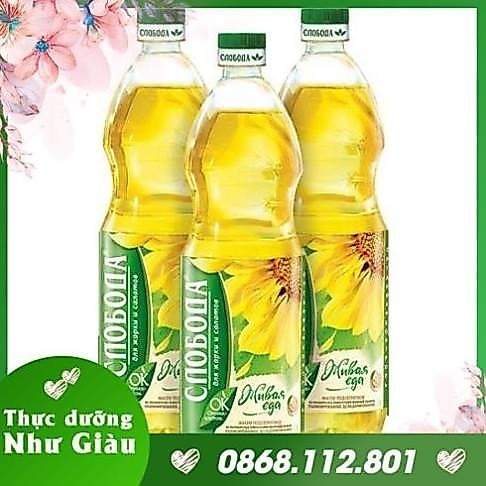 Dầu Hướng Dương Sloboda Nga 1 lít - Dầu ăn Hướng Dương Organic