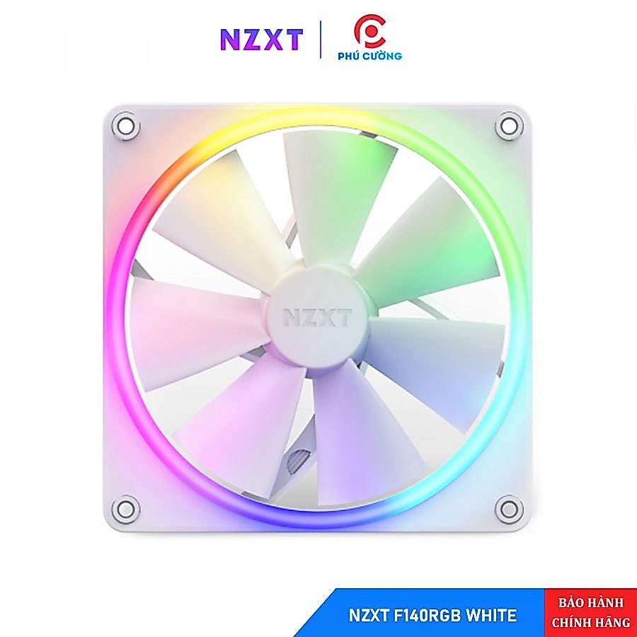 Fan Case NZXT F140 RGB White RF-R14SF-W1 - Fan 140mm LED RGB Tùy Chỉnh Chính Hãng