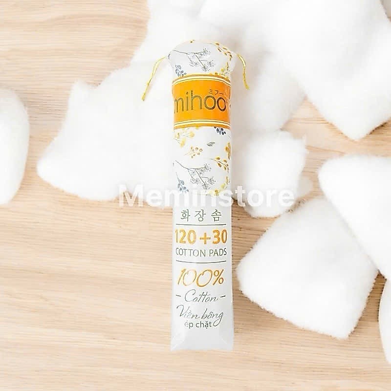 Bông Tẩy Trang Mihoo 120+30 Cotton Pad Chính Hãng