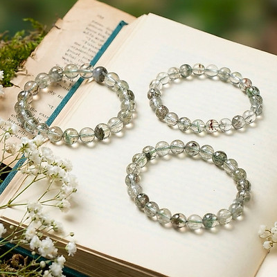 Lắc Tay Thạch Anh Ưu Linh Trắng Hợp Mệnh Thủy Mộc Cầu May Mắn - Ngọc Trai Trường Thịnh