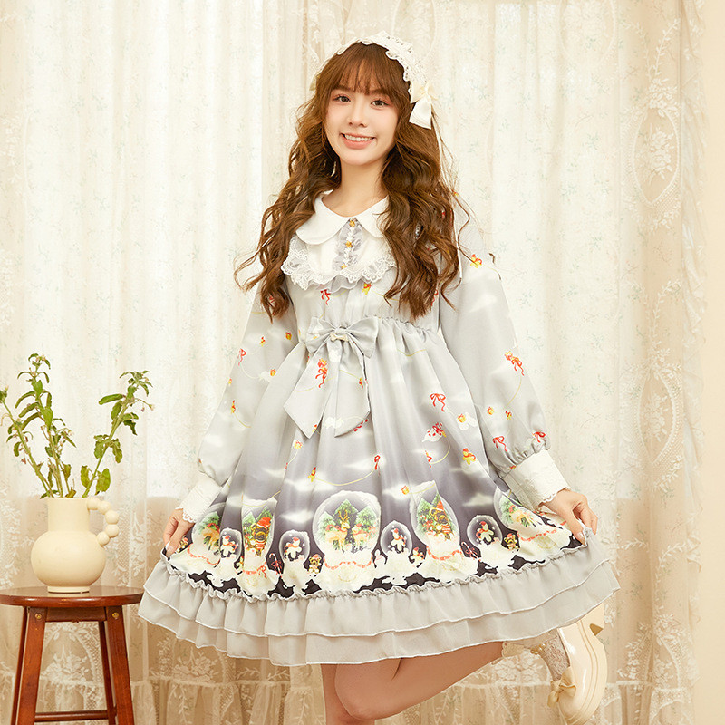 Váy Gothic Thu Đông Chính Hãng Chính Hãng Hàng Ngày Công Chúa lolita Trọn Bộ Một Bộ Váy lolita