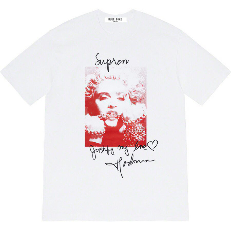 21SS Madonna Photo Tee Madonna Hình Chân Dung Áo Thun Tay Ngắn Cổ Tròn Nửa Tay Nam Nữ Cặp Đôi